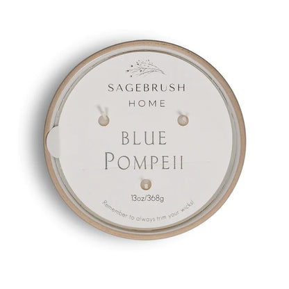 Blue Pompeii Coconut Beeswax Candle