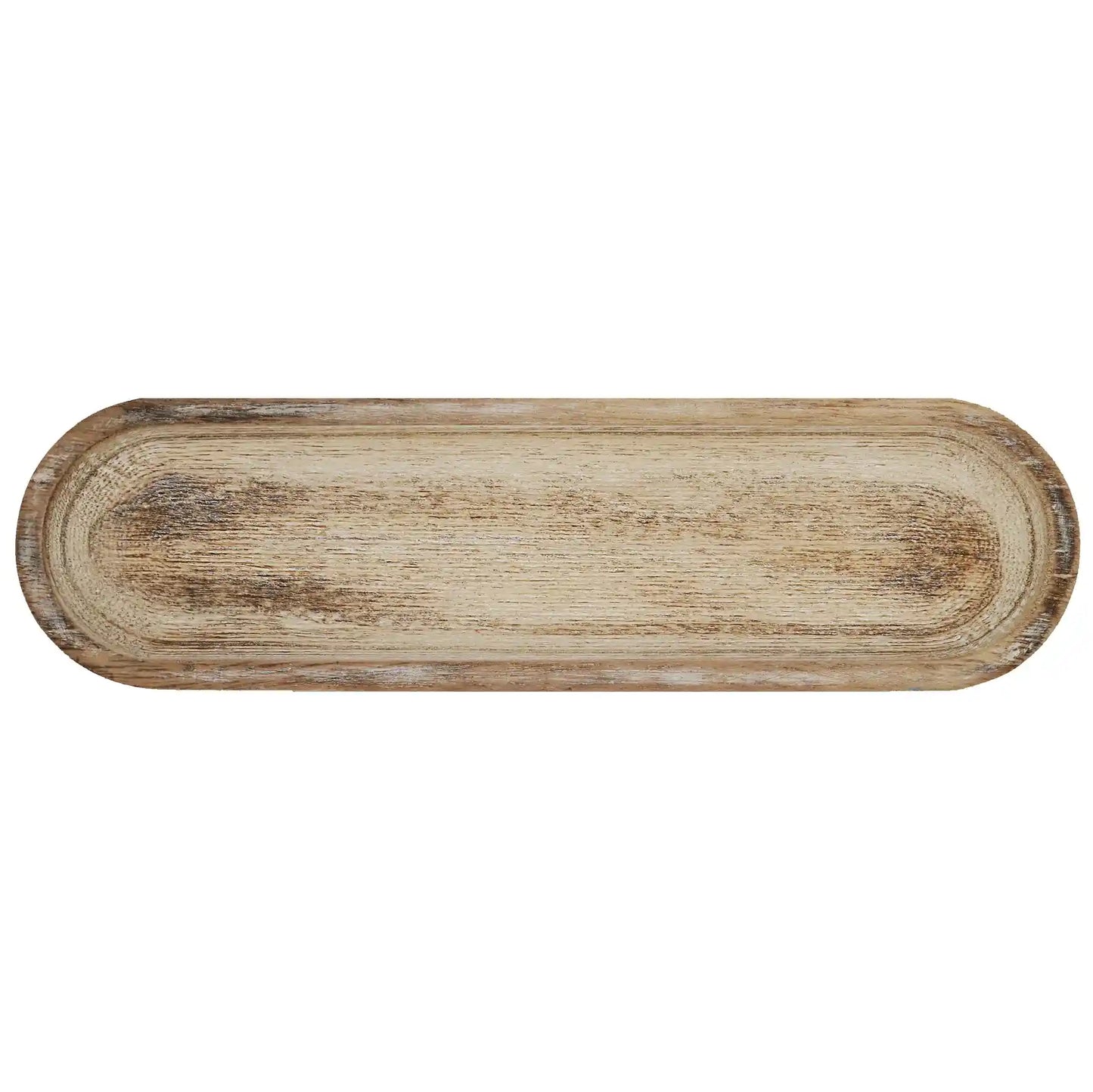 Large Oval Wood Tray Styled
